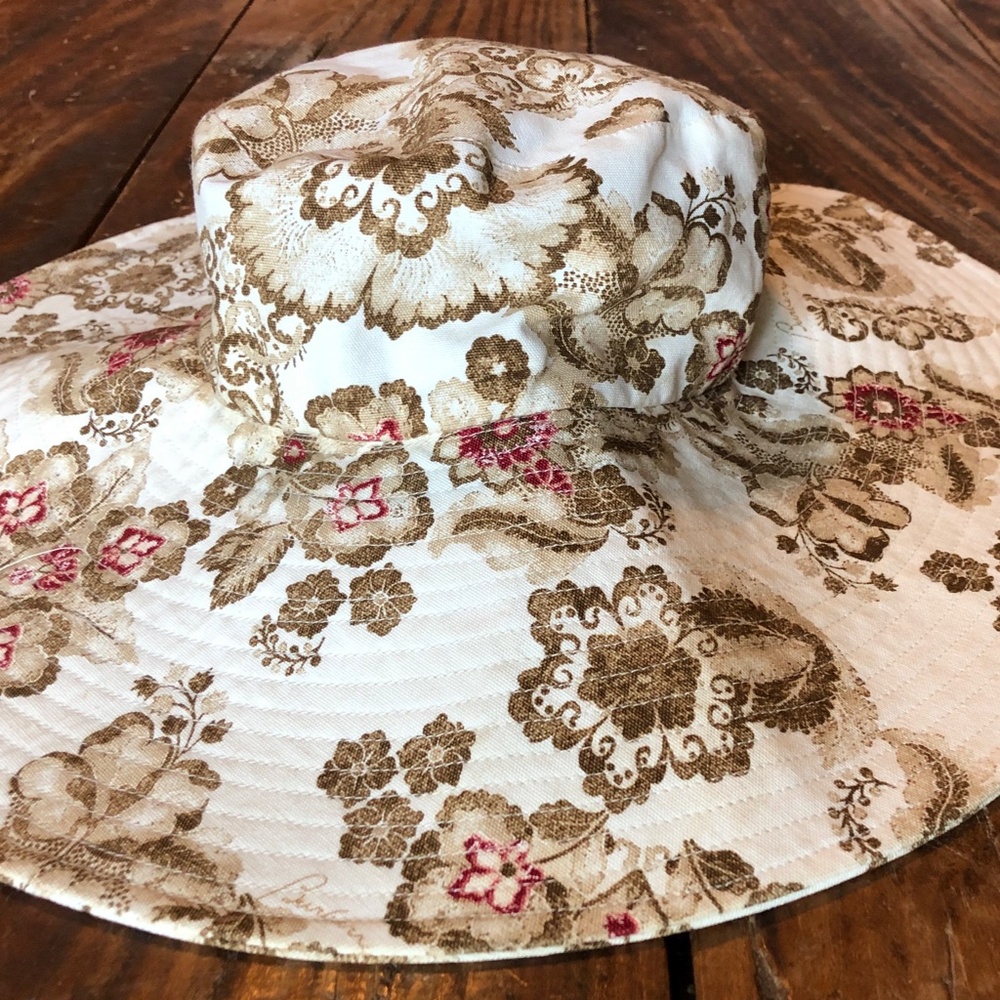 Rare+Vintage Burberry Floppy Cotton/Canvas Wide Brim Sun Hat - Picture 3 of 9